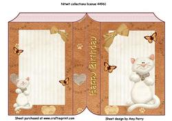 Cute White Cat with Brown Bow Book