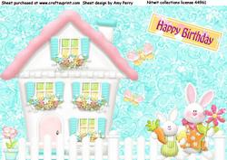 Pretty Little Cottage with Bunnys