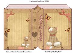 Cute Little Brown Cat with Red Bow Book