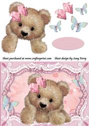 Lovely Brown Bear with Pink Bow