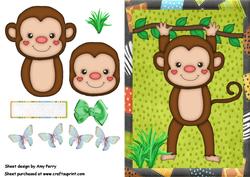 Cute Monkey Swinging from a Vine