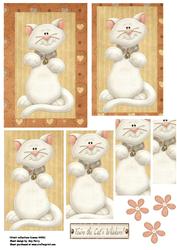 Cute White Cat Pyramid
