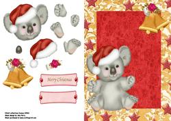 Cute Koala with Santa Hat