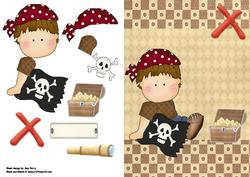 Little Pirate Boy with Pirate Flag