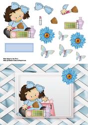 Little Girl with Blue Bow & Make Up