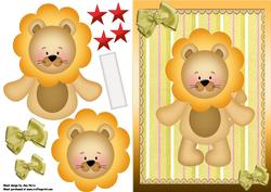 Big Lion in Gold Fade Colour Frame
