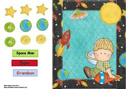 Little Boy with Rocket & Planets Topper