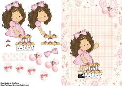 Cute Birthday Girl with Birthday Cake