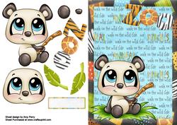 Gorgeous Panda on Zoo Backing Paper