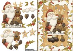 Santa & His Reindeer Such Deer Friends