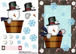 Snowman in a Barrel