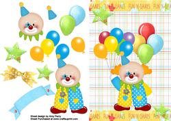 Funny Clown with Lots of Balloons
