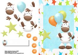 Lovely Zebra with Balloons