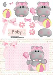 Baby Girl Hippo with Pink Bow