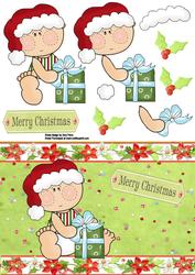 Santa Baby with Floral Borders