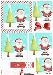 Santa & Snow Covered Tree Pyramids