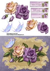 Pretty Lilac & Cream Rose's