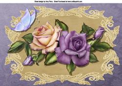 Lovely Purple & Cream Rose's A4