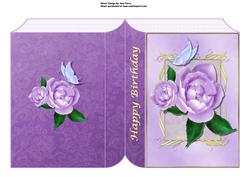 Beautiful Purple Rose Book Card