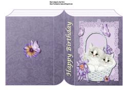 Cute Fluffy Cats in Basket Book Card