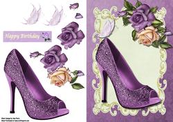 Lovely Purple Shoe with Roses