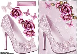 Pretty Pink Princess Shoe & Roses