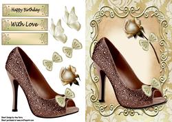 Lovely Brown Shoe with Cream Bow