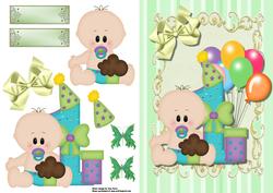 Cute Baby with Balloons & Presents