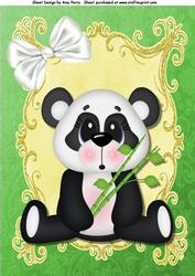 Panda with Bamboo A4