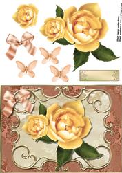 Peach Rose in Bronze Frame