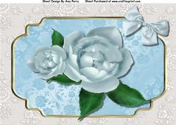 Lovely Light Blue Rose A4