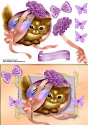 Cute Kitten Hiding Bonnet