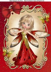 Lovely Fairy in Red & Gold Dress A4
