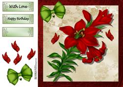 8x8 Lovely Red Lillys
