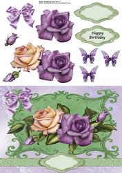 Beautiful Cream & Purple Roses