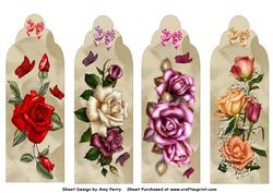 4 Rose Book Marks