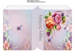 Stunning Floral Roses Book Card