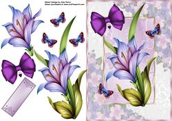 Lovely Blue Flower in Floral Frame