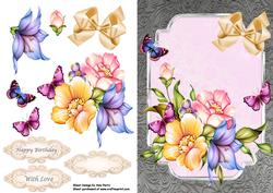 Beautiful Flowers with Peach Bow