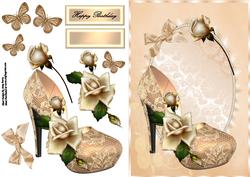 Beautiful Cream Shoe with Cream Roses