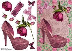 Lovely Pink Shoe with Pink Flowers