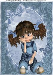Cute Kiki Girl in Blue Denim A4