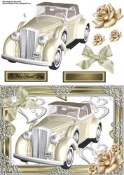 Lovely Cream Wedding Car