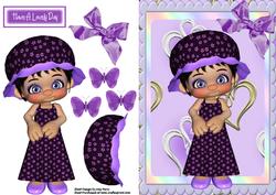 Cute Little Girl in Purple Floral Dress
