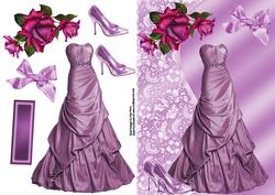 Beautiful Purple Satin Dress