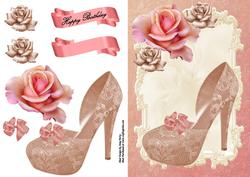 Lovely Peach Shoe & Roses