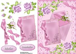 Beautiful Birthday Card & Envelope with White Rose
