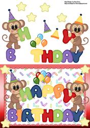 Cute Happy Birthday Monkeys