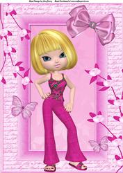 Pretty in Pink Attitude Girl A4