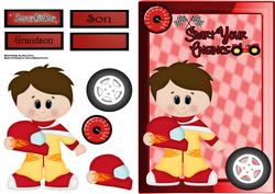 Racing Car Boy with Helmet